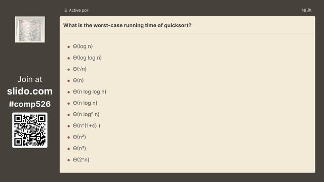 COMP526 (Fall 2023) 3-2 §3.2 Quicksort смотреть онлайн