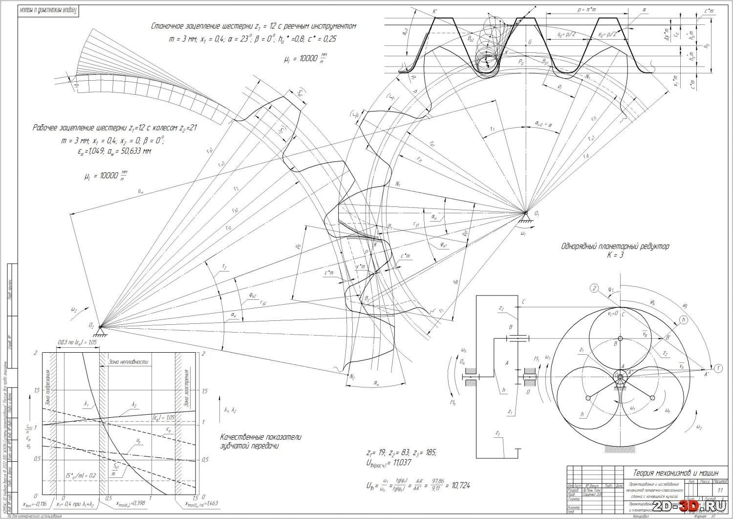 Курсовой проект по ТММ. Проектирование и исследование механизмов поперечно-строгального станка смотреть онлайн