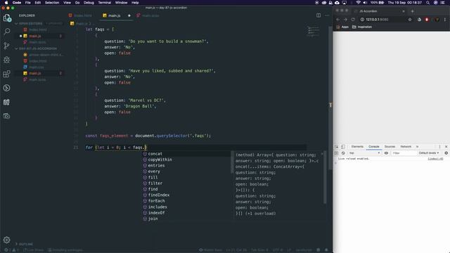 Accordion in Vanilla Javascript смотреть онлайн