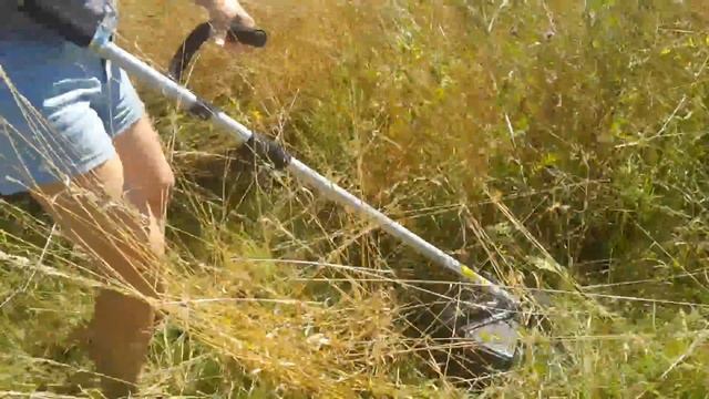 Как косить бурьян и высокую траву електрокосой 1200w greenworks gst1246 смотреть онлайн