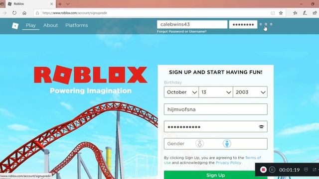 Roblox Sign-up Tutorial смотреть онлайн