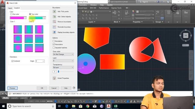 How to Use Gradient Command In AutoCAD - Hatch and Gradient In AutoCAD - AutoCAD смотреть онлайн