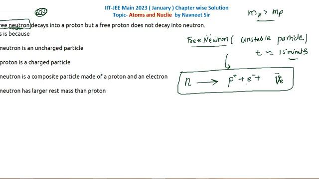 A Free neutron decays into a proton but a free proton does not decay into || Atoms and Nuclei PQY смотреть онлайн