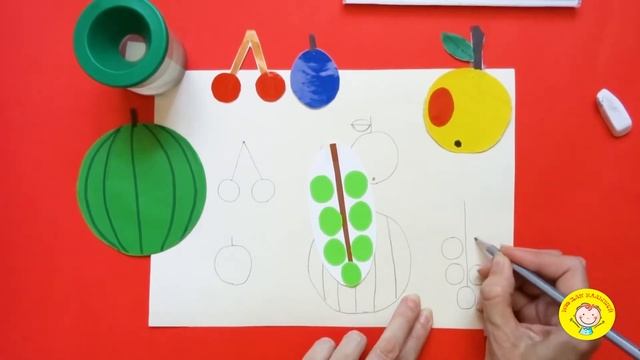 Как нарисовать ФРУКТЫ красками. УРОК 3. Тема: "фрукты"- краски смотреть онлайн