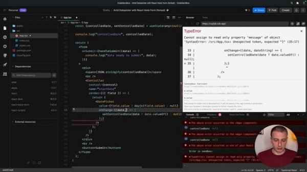 How to use AntD's Datepicker with React Hook Form