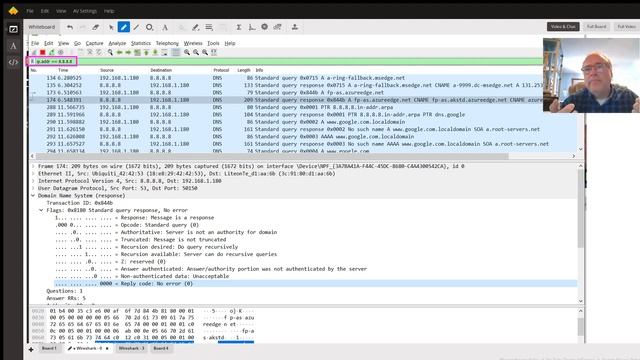 How to use wireshark to look at a DNS response code смотреть онлайн