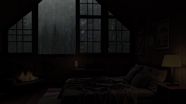 Melodies Of Rain On Window - Quiet Atmosphere In The Rainy Night For Sleeping -  Rain ASMR 3 Hours