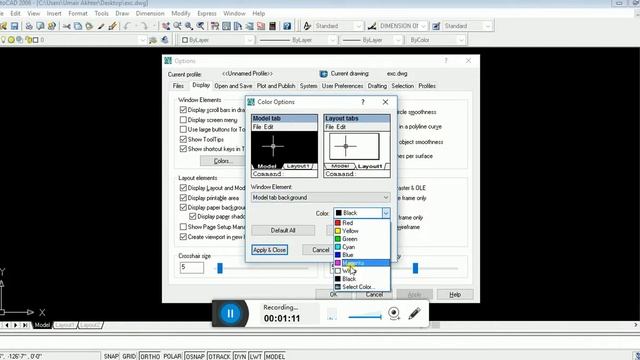 how to change background color in autocad 2006....... смотреть онлайн