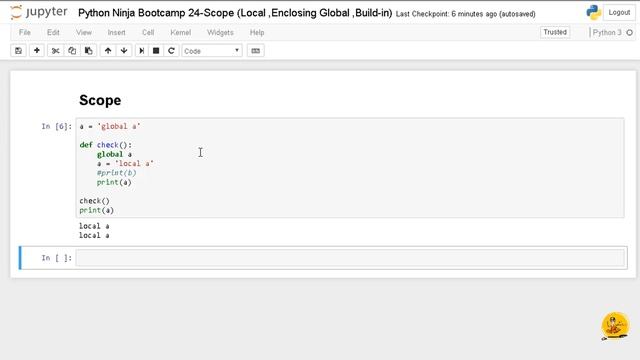 Python Ninja Bootcamp 24-Scope(Local ,Enclosing ,Global ,Built-in) смотреть онлайн