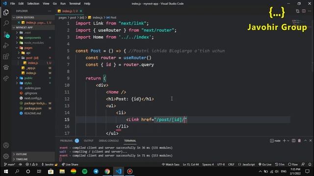 Next JS (O'zbek) | 7 - Dynamic Routing смотреть онлайн