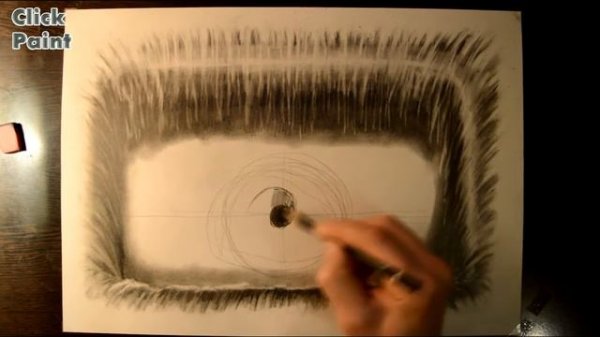 3D Рисунок карандашом ВОДОВОРОТ иллюзия / Vortex  3D