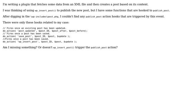 Wordpress: Can I trigger the publish_post hook by using wp_insert_post? смотреть онлайн