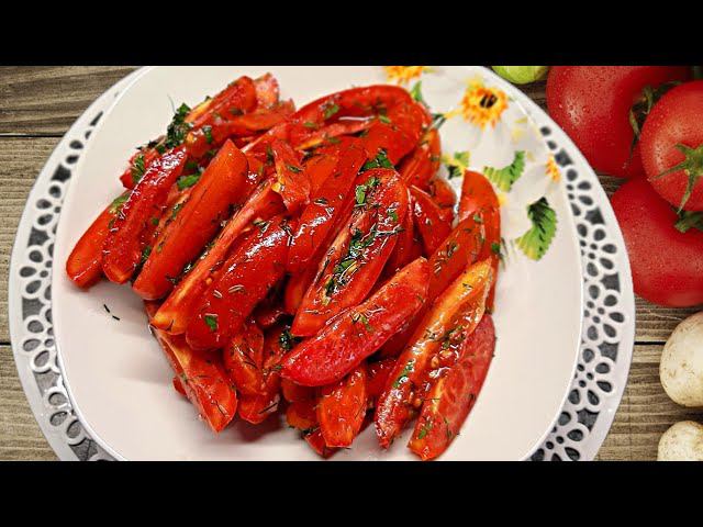 Ароматная и вкусная закуска из помидоров смотреть онлайн