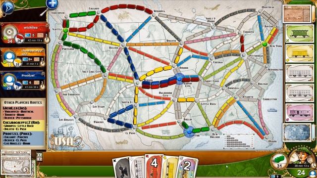 Ticket To Ride - #1 - The Train Board Game! (4 Player Gameplay) смотреть онлайн