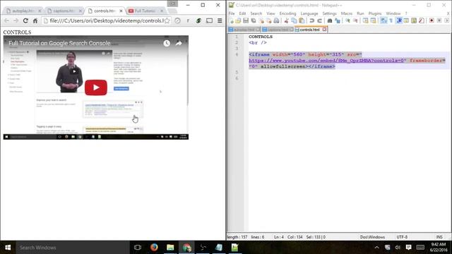 Hide Controls on Embed Youtube Video смотреть онлайн