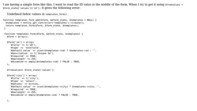 Drupal: form_state['values'] generating error undefined index: values смотреть онлайн