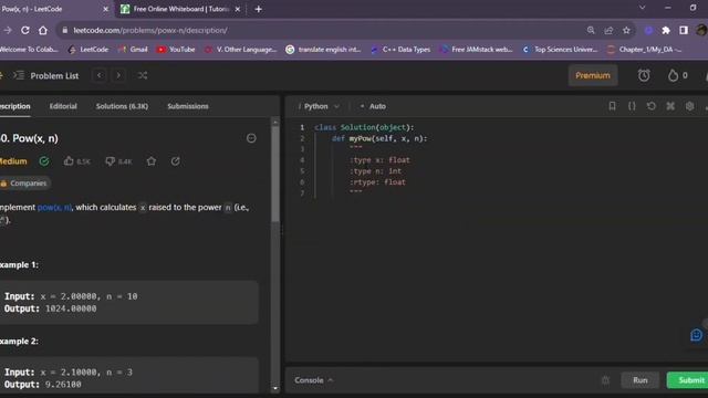 Leetcode Problem | Pow(x,n) смотреть онлайн