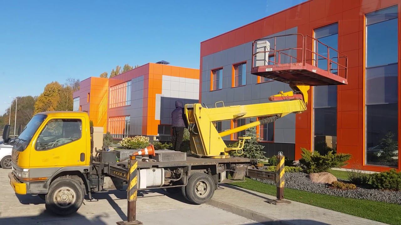 Работа люльки(автовышка)на шасси митсубиси кантер смотреть онлайн