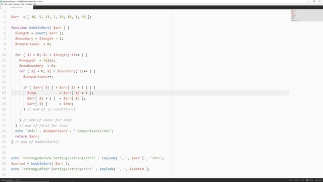 Bubble Sort Algorithm Refactored - Refactoring Code - PHP Tutorial смотреть онлайн