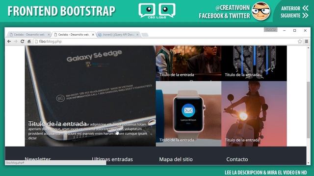 Frontend con Bootstrap 3.x: 25 - Blog "Entradas destacadas animaciones" смотреть онлайн