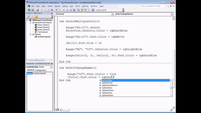 Excel VBA Introduction Part 5 - Selecting Cells (Range, Cells, Activecell, End, Offset) смотреть онлайн