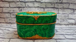DIY \ШКАТУЛКА ИЗ КАРТОНА\ ИМИТАЦИЯ ПОД МАЛАХИТ