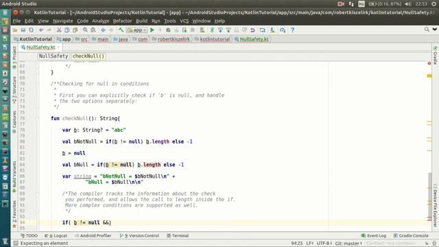Android Kotlin Tutorial #167 - Null Safety - Check for Null смотреть онлайн