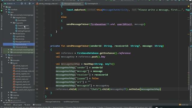 Send Message (text & upload image file) Android Studio Kotlin Chat App with Firebase Tutorial 2020 смотреть онлайн