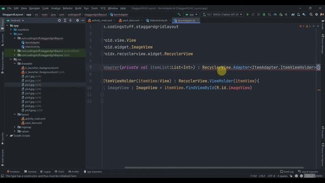 Recycler View With StaggeredGrid Layout in Kotlin | Android Studio 2022 | смотреть онлайн