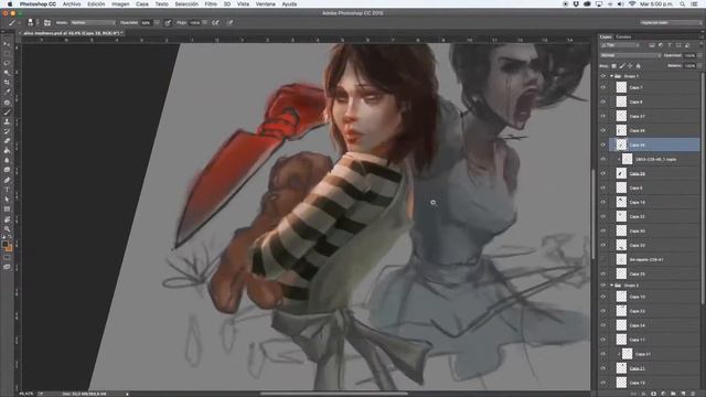 Alice Madness returns - speed paint - hysteria mode - grayscale to color by Logan Cure смотреть онлайн