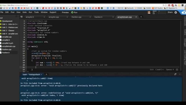 Data Structures in C++ - Arraylist - Day 3 - An ArrayList of Random Fractions смотреть онлайн