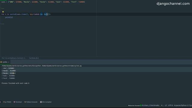 Сортировка словаря python 3 смотреть онлайн