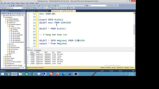 Bài 9: [Học SQL từ đầu] - Hướng dẫn sữ dụng bảng tạm sql server( local, global, biến kiểu table) смотреть онлайн