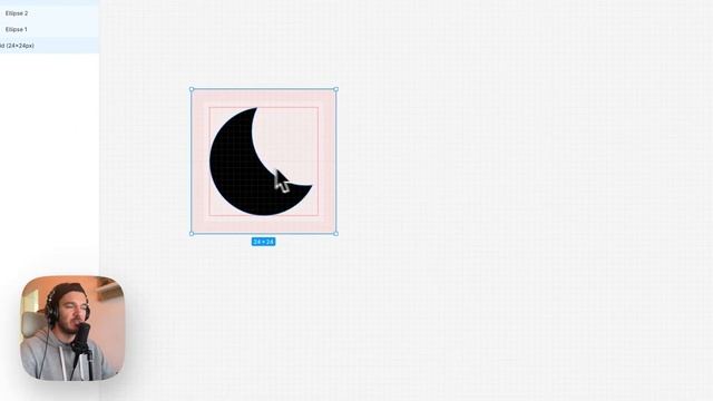 Learn icon design with Figma: Moon icon смотреть онлайн