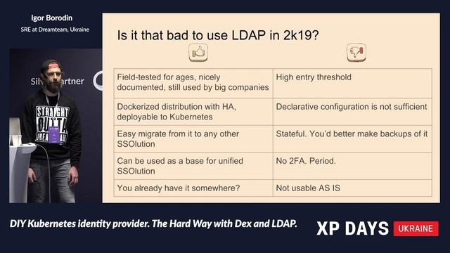 DIY Kubernetes identity provider. The Hard Way with Dex and LDAP. (Igor Borodin, Ukraine) [RU] смотреть онлайн