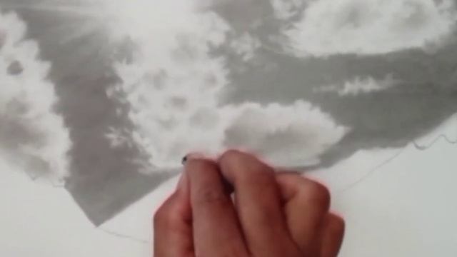 Mountain and clouds scenery drawing by pencil / Sunlight landscape drawing with pencil / смотреть онлайн