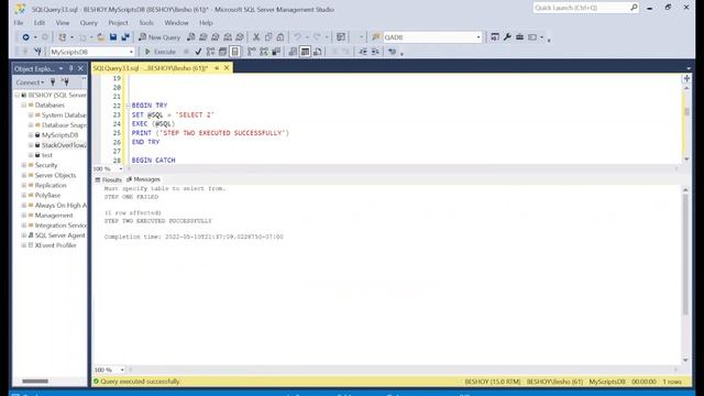 SQL Error Handling, TRY & CATCH, GOTO, Labels смотреть онлайн