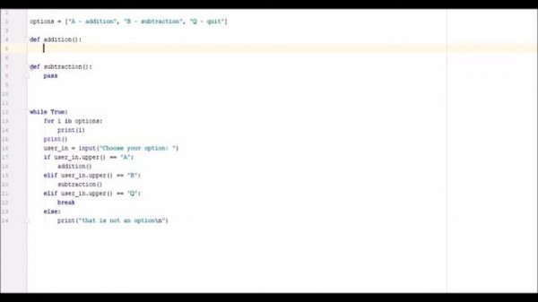 creating a basic terminal menu - python 3.4 - user selection, python basics