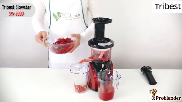 Приготовление сока из калины на шнековой соковыжималке Tribest Slowstar SW 2000 смотреть онлайн