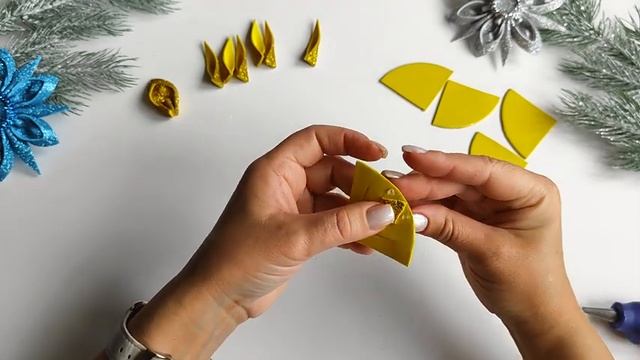 DIY?Цветы на Ёлочку своими руками.?DIY flowers for the Christmas tree. DIY Christmas decorations. смотреть онлайн