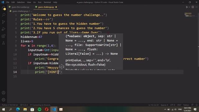 Creating a guess the number challenge in Python | Python Mini Projects | TeamOdyssey смотреть онлайн