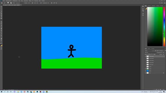 как сделать простого прыгающего человечка в PhotoShop (Фотошопе)! смотреть онлайн