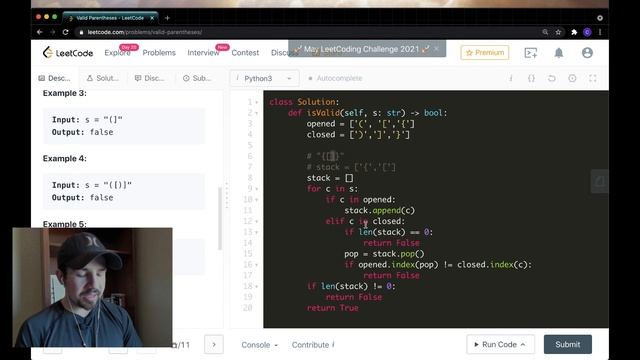LeetCode Live Problem Solution and Explanation -Valid Parentheses [Python] смотреть онлайн