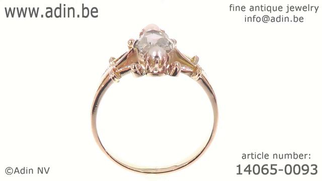 Elegant antique Victorian red gold ring with big rose cut diamond. (Adin reference: 14065-0093) смотреть онлайн