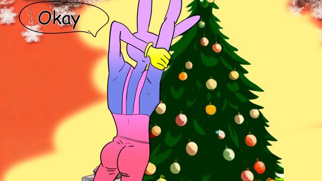 Pomni and Jax decorating Christmas tree but that sneaky Jax  The amazing digital circus comic TADC