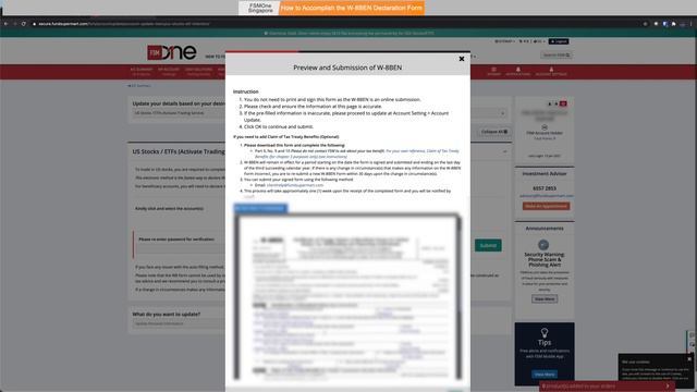 How to Complete the W-8BEN Declaration Form for International Broker Investment Account смотреть онлайн