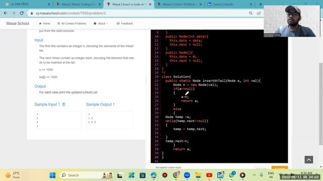 Insert a node at the Tail || LinkedList || masai school смотреть онлайн