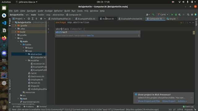 Kotlin Object Oriented Programming (OOP): 15. Abstract Class смотреть онлайн