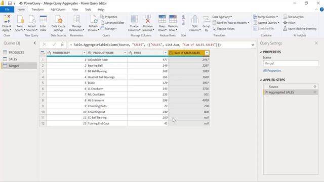 45 PowerQuery – Merge Query Aggregates смотреть онлайн