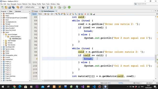 LAB JAVA - Cộng trừ nhân 2 Matrix với nhau смотреть онлайн